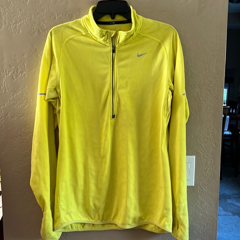 Nike Men’s DriFit running long sleeve color bright yellow long sleeve Medium